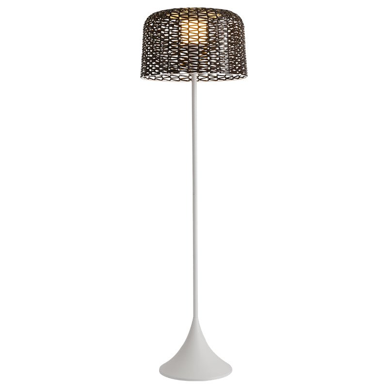 Callum Woven Solar Floor Lamp – Artisan Outdoor LED Lighting