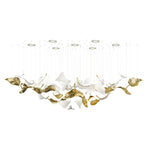 Linden Leaves Crystal LED Chandelier | Modern Linear Pendant Light for Dining Room and Foyer