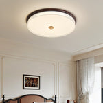 Lindor Wood LED Flush Mount Ceiling Light, Modern Natural Wood Ring