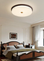 Lindor Wood LED Flush Mount Ceiling Light, Modern Natural Wood Ring