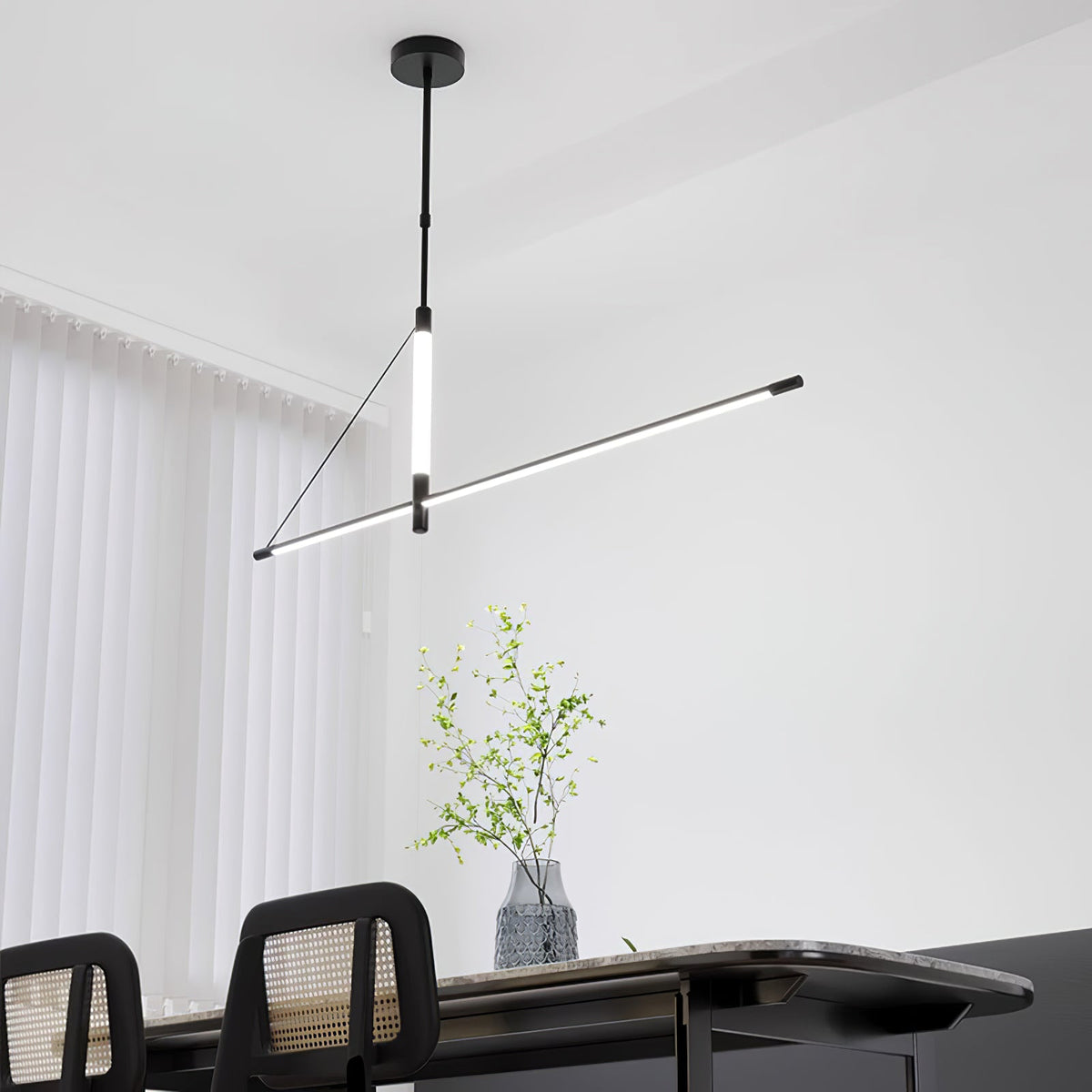 Linea Axis Modern Linear LED Pendant Light for Kitchen Island