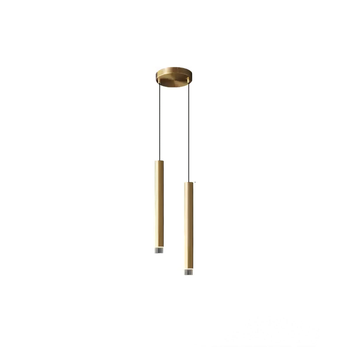 Linea Mono Linear Pendant Light in Matte Black with Brass Accents