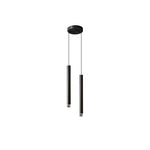 Linea Mono Linear Pendant Light in Matte Black with Brass Accents