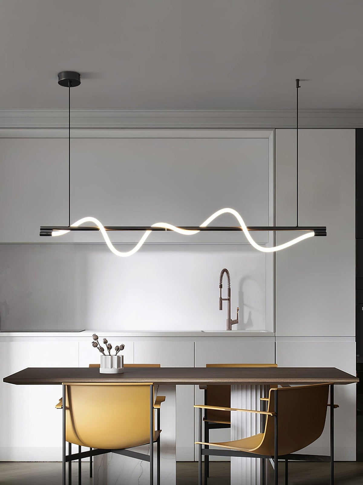 Linear Curve Island Chandelier