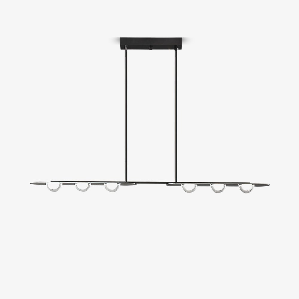 Linear LED Pendant Light in Brass and Glass for Modern Interiors