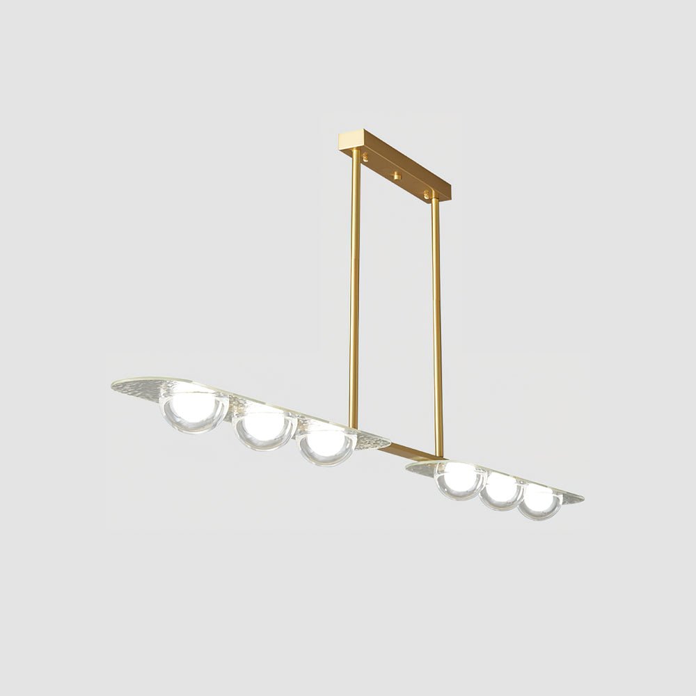 Linear LED Pendant Light in Brass and Glass for Modern Interiors