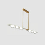 Linear LED Pendant Light in Brass and Glass for Modern Interiors