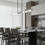 Linear LED Pendant Light in Brass and Glass for Modern Interiors