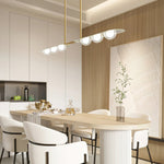 Linear LED Pendant Light in Brass and Glass for Modern Interiors