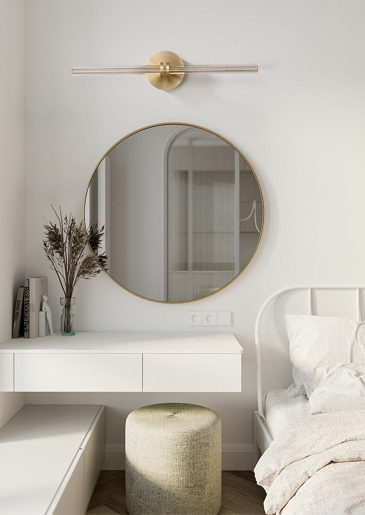 Linear Filament Wall Sconce in Brass and Glass for Modern Interiors