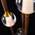 Droplet Pendant Light with Wood and Brass Accents