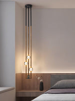 Droplet Pendant Light with Wood and Brass Accents