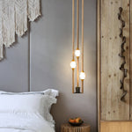 Droplet Pendant Light with Wood and Brass Accents