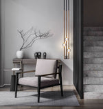 Droplet Pendant Light with Wood and Brass Accents
