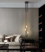Droplet Pendant Light with Wood and Brass Accents
