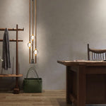 Droplet Pendant Light with Wood and Brass Accents