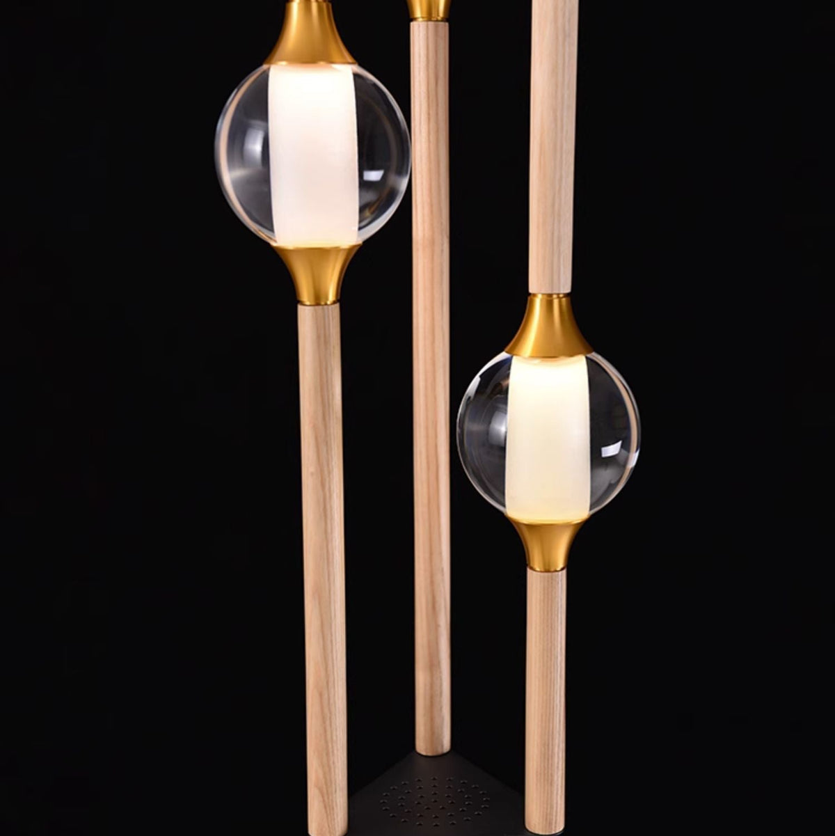 Droplet Pendant Light with Wood and Brass Accents