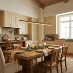 Linearity Modern Walnut LED Linear Pendant Light for Kitchen Island and Dining Room