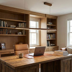 Linearity Modern Walnut LED Linear Pendant Light for Kitchen Island and Dining Room