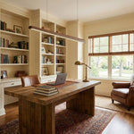 Linearity Modern Walnut LED Linear Pendant Light for Kitchen Island and Dining Room