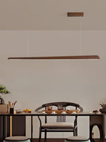 Linearity Modern Walnut LED Linear Pendant Light for Kitchen Island and Dining Room