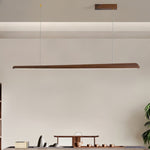 Linearity Modern Walnut LED Linear Pendant Light for Kitchen Island and Dining Room
