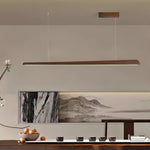 Linearity Modern Walnut LED Linear Pendant Light for Kitchen Island and Dining Room