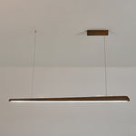 Linearity Modern Walnut LED Linear Pendant Light for Kitchen Island and Dining Room