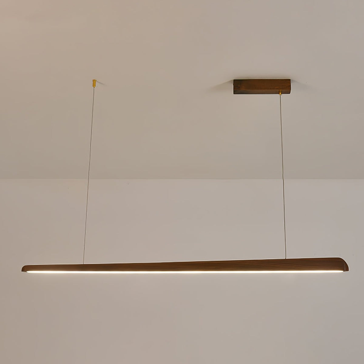 Linearity Modern Walnut LED Linear Pendant Light for Kitchen Island and Dining Room