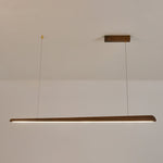 Linearity Modern Walnut LED Linear Pendant Light for Kitchen Island and Dining Room
