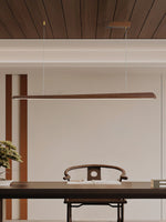 Linearity Modern Walnut LED Linear Pendant Light for Kitchen Island and Dining Room