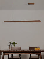 Linearity Modern Walnut LED Linear Pendant Light for Kitchen Island and Dining Room