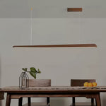 Linearity Modern Walnut LED Linear Pendant Light for Kitchen Island and Dining Room