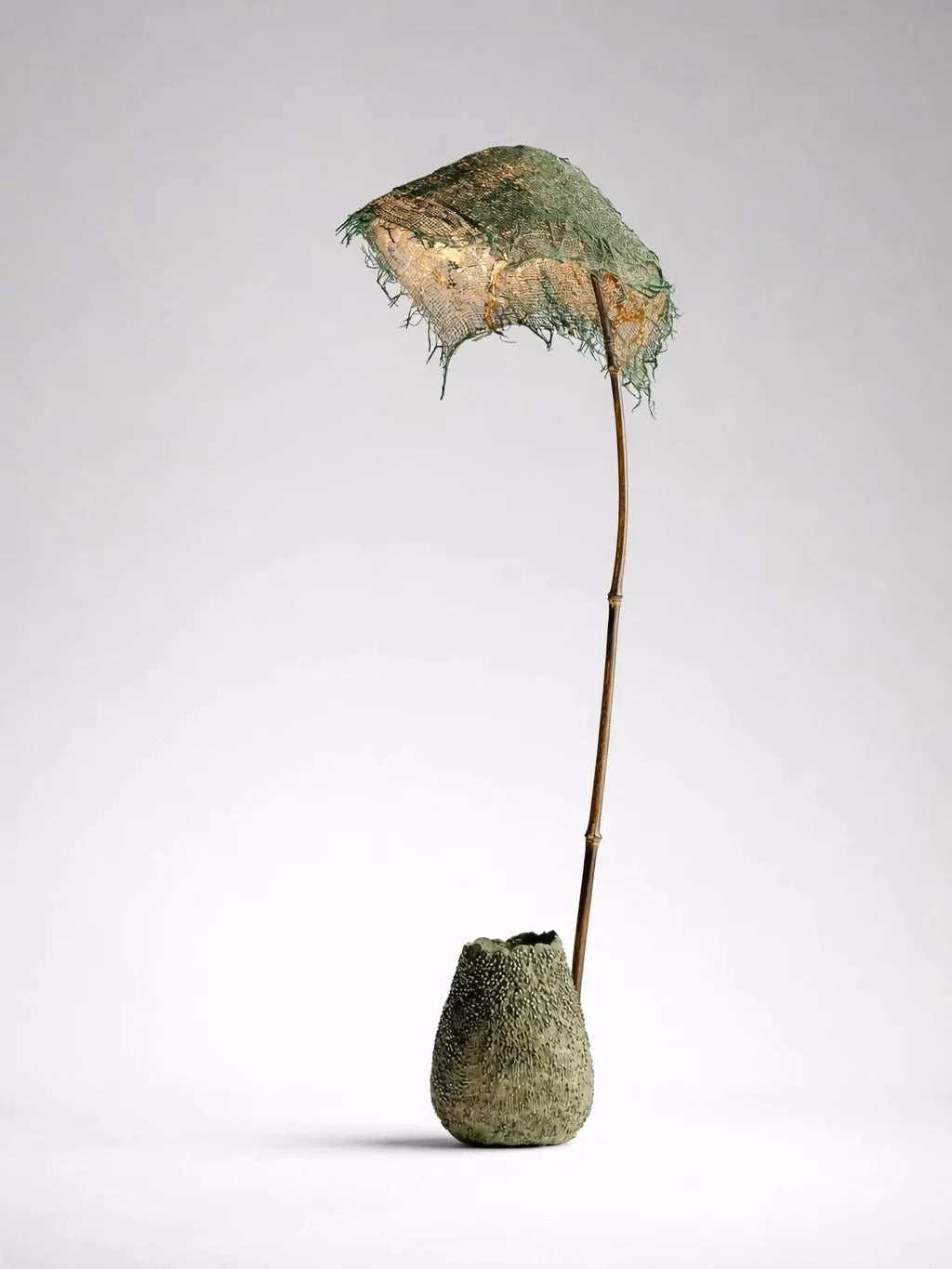 Linen Canopy Floor Lamp – Modern Natural Lighting for Living Spaces