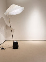 Linen Canopy Floor Lamp – Modern Natural Lighting for Living Spaces