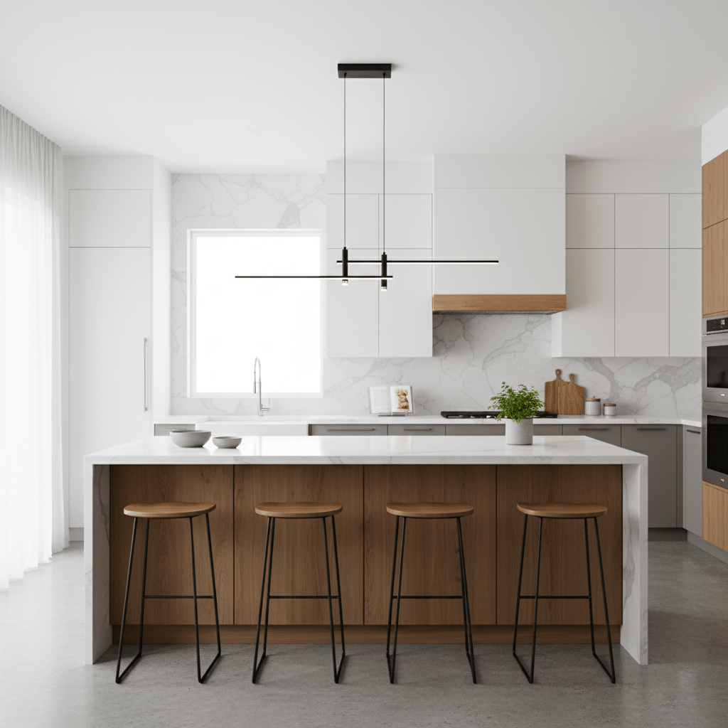 Links Linear LED Pendant Light for Kitchen Island | Modern Minimalist Ceiling Lamp