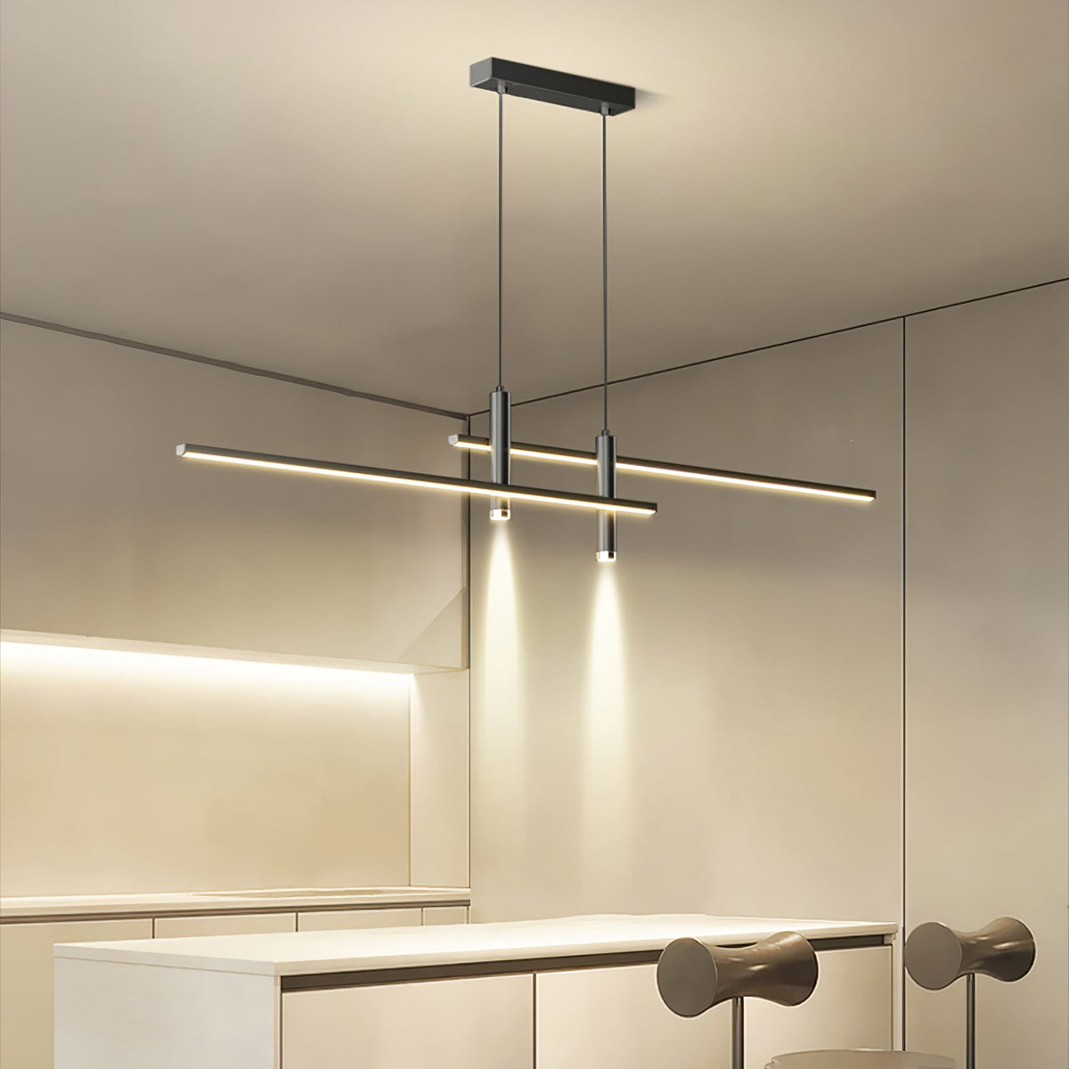 Links Linear LED Pendant Light for Kitchen Island | Modern Minimalist Ceiling Lamp