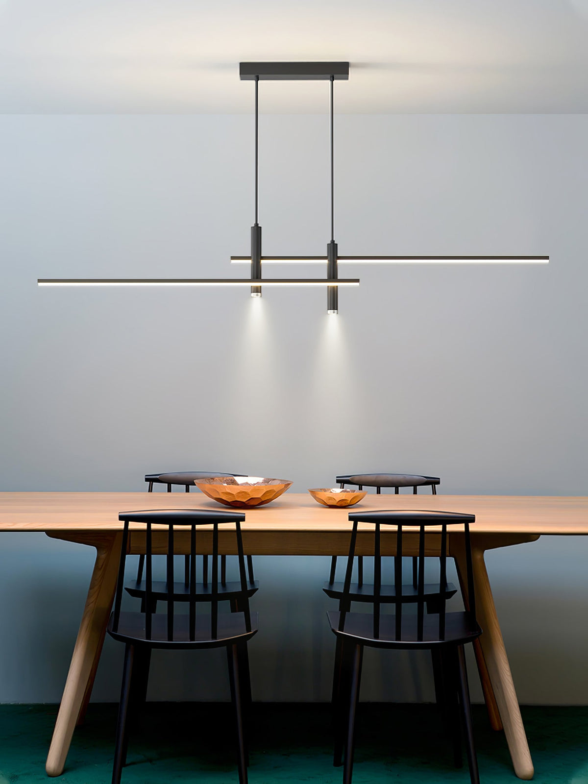 Links Linear LED Pendant Light for Kitchen Island | Modern Minimalist Ceiling Lamp