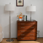 Rilume Table Lamp – Brushed Nickel Fabric Shade for Modern Interiors