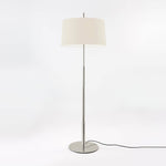 Rilume Modern Floor Lamp with Fabric Drum Shade in Nickel