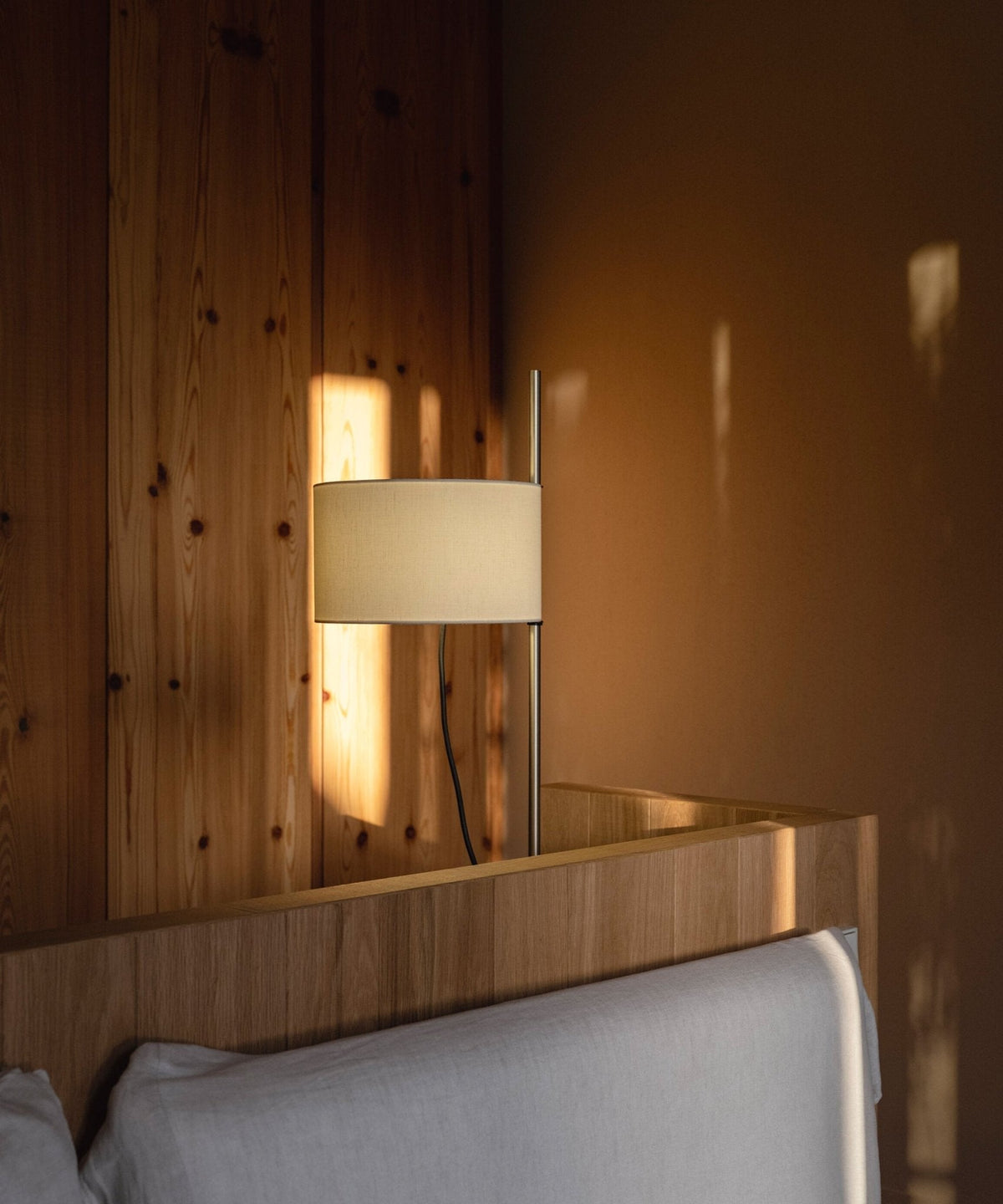 Lino Arc Table Lamp – Sculptural Brass & Fabric Designer Lamp for Modern Interiors
