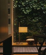 Lino Arc Table Lamp – Sculptural Brass & Fabric Designer Lamp for Modern Interiors
