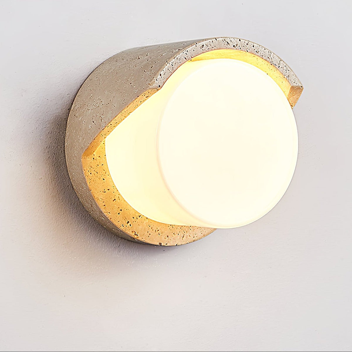 Linus Travertine Wall Sconce – Natural Stone Modern Wall Light
