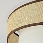 Liora Handwoven Rattan Ceiling Lamp with Fabric Diffuser