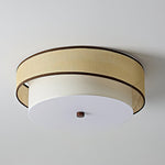 Liora Handwoven Rattan Ceiling Lamp with Fabric Diffuser
