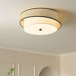 Liora Handwoven Rattan Ceiling Lamp with Fabric Diffuser