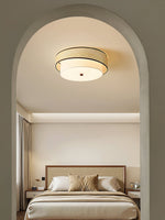Liora Handwoven Rattan Ceiling Lamp with Fabric Diffuser