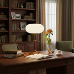 Liora Lantern Table Lamp – Walnut Wood & Amber Glass LED