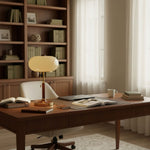 Liora Lantern Table Lamp – Walnut Wood & Amber Glass LED