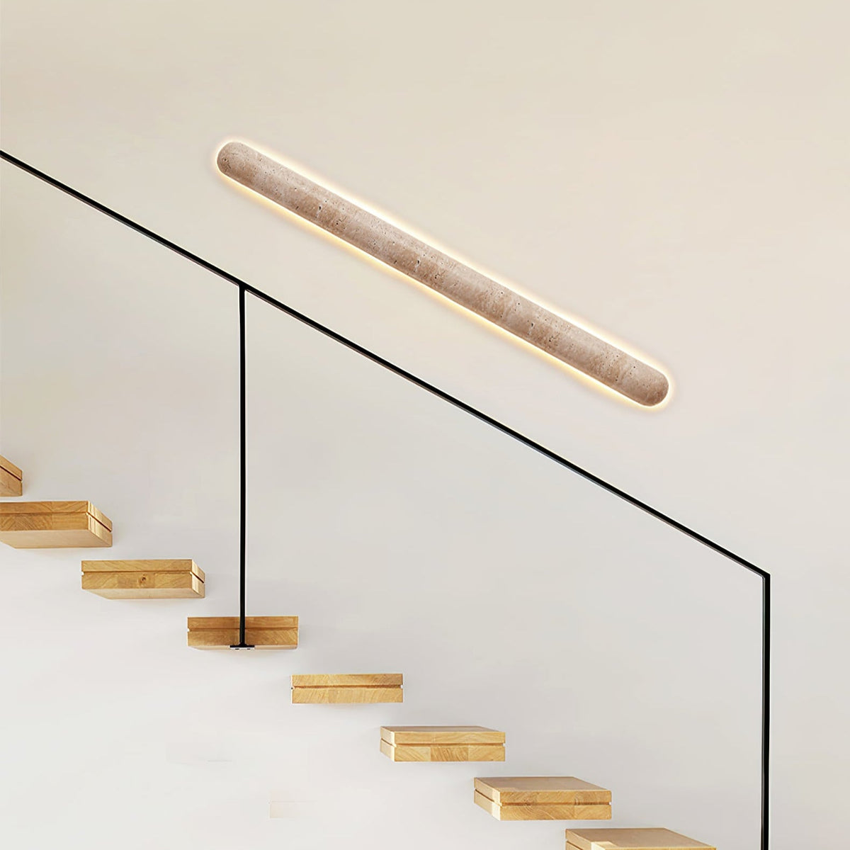 Liora Travertine Wall Sconce — Sculptural Stone LED Wall Light